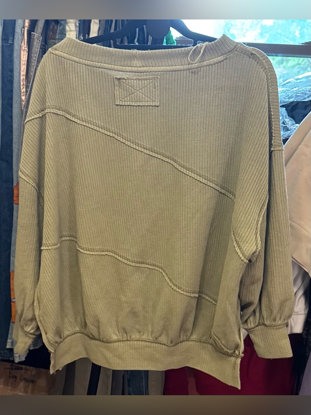 NWT Free People We The Free Back At Ya Tee - sea horse moss green - XS - Picture 5 of 6